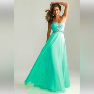 Last chance! Night Moves Prom Dress or Evening Gown - Aqua